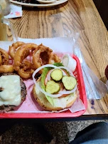 Burger and Onion Rings